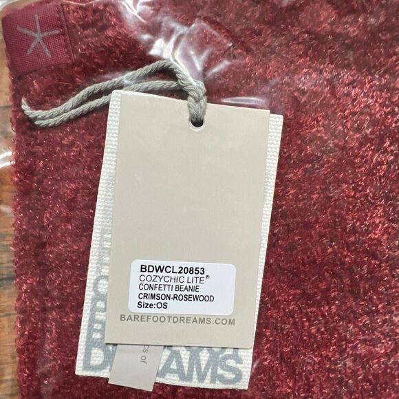 Barefoot Dreams Cozychic Lite Confetti Beanie Crimson-Rosewood Nwt O/S - Picture 2 of 5